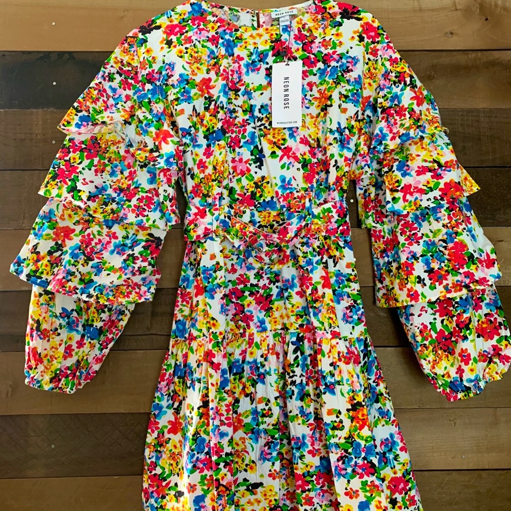 ASOS Funky Ruffle Floral Dress - Picture 5 of 8